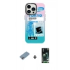 MARSİLYAN™- iPhone 13 Pro Kılıf Siluet Çizgi Koleksiyonu - Şeffaf 360 Full Body Arka Koruyucu + Shine Kamera Lens Koruma Cam - GI