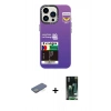 MARSİLYAN™- iPhone 13 Pro Kılıf Siluet Çizgi Koleksiyonu - Şeffaf 360 Full Body Arka Koruyucu + Yeşil Renkli Kamera Lens Koruma Cam