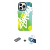MARSİLYAN™- iPhone 13 Pro Kılıf Siluet Çizgi Koleksiyonu - Siyah 3D Antistatik Seramik Nano Ekran Koruyucu + Renkli Kamera Lens Koruma Cam - SI