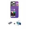 MARSİLYAN™- iPhone 13 Pro Kılıf Siluet Çizgi Koleksiyonu - Siyah 3D Antistatik Seramik Nano Ekran Koruyucu + Renkli Kamera Lens Koruma Cam - YL