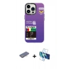 MARSİLYAN™- iPhone 13 Pro Kılıf Siluet Çizgi Koleksiyonu - Siyah 3D Antistatik Seramik Nano Ekran Koruyucu + Renkli Kamera Lens Koruma Cam - MI