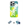 MARSİLYAN™- iPhone 13 Pro Kılıf Siluet Çizgi Koleksiyonu - Siyah 3D Antistatik Seramik Nano Ekran Koruyucu + Shine Kamera Lens Koruma Cam - GI
