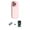 MARSİLYAN™- iPhone 13 Pro Kılıf Siluet Minimal Özel Seri - Şeffaf 360 Full Body Arka Koruyucu + Gökkuşağı Shine Kamera Lens Koruma Cam