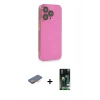 MARSİLYAN™- iPhone 13 Pro Kılıf Siluet Minimal Özel Seri - Şeffaf 360 Full Body Arka Koruyucu + Renkli Kamera Lens Koruma Cam - TU