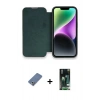 MARSİLYAN™- iPhone 13 Pro Kılıf Siluet Minimal Serisi - Şeffaf 360 Full Body Arka Koruyucu + Açık Yeşil Metal Kamera Lens Koruma Cam