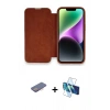 MARSİLYAN™- iPhone 13 Pro Kılıf Siluet Minimal Serisi - Siyah 3D Antistatik Seramik Nano Ekran Koruyucu + Renkli Kamera Lens Koruma Cam - PE