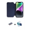 MARSİLYAN™- iPhone 13 Pro Kılıf Siluet Minimal Serisi - Siyah 3D Antistatik Seramik Nano Ekran Koruyucu + Renkli Kamera Lens Koruma Cam - TU
