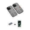 MARSİLYAN™- iPhone 13 Pro Kılıf Ufuk Doku Prime - Şeffaf 360 Full Body Arka Koruyucu + Renkli Kamera Lens Koruma Cam - MI