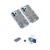 MARSİLYAN™- iPhone 13 Pro Kılıf Ufuk Doku Prime - Siyah 3D Antistatik Seramik Nano Ekran Koruyucu + Renkli Kamera Lens Koruma Cam - MI