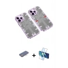 MARSİLYAN™- iPhone 13 Pro Kılıf Ufuk Doku Prime - Siyah 3D Antistatik Seramik Nano Ekran Koruyucu + Renkli Kamera Lens Koruma Cam - MI