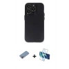 MARSİLYAN™- iPhone 13 Pro Kılıf Ufuk Minimal Özel Seri - Siyah 3D Antistatik Seramik Nano Ekran Koruyucu + Shine Kamera Lens Koruma Cam - PE