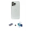 MARSİLYAN™- iPhone 13 Pro Kılıf Ufuk Minimal Özel Seri - Siyah 3D Antistatik Seramik Nano Ekran Koruyucu + Renkli Kamera Lens Koruma Cam - TU