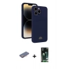 MARSİLYAN™- iPhone 13 Pro Kılıf Vadi Çizgi Prime - Şeffaf 360 Full Body Arka Koruyucu + Pembe Renkli Kamera Lens Koruma Cam