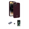 MARSİLYAN™- iPhone 13 Pro Kılıf Vadi Çizgi Prime - Şeffaf 360 Full Body Arka Koruyucu + Renkli Kamera Lens Koruma Cam - PE