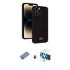MARSİLYAN™- iPhone 13 Pro Kılıf Vadi Çizgi Prime - Siyah 3D Antistatik Seramik Nano Ekran Koruyucu + Shine Kamera Lens Koruma Cam - PE