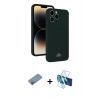 MARSİLYAN™- iPhone 13 Pro Kılıf Vadi Çizgi Prime - Siyah 3D Antistatik Seramik Nano Ekran Koruyucu + Shine Kamera Lens Koruma Cam - PE