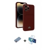 MARSİLYAN™- iPhone 13 Pro Kılıf Vadi Çizgi Prime - Siyah 3D Antistatik Seramik Nano Ekran Koruyucu + Shine Kamera Lens Koruma Cam - PE