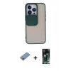 MARSİLYAN™- iPhone 13 Pro Kılıf Vadi Çizgi - Şeffaf 360 Full Body Arka Koruyucu + Shine Kamera Lens Koruma Cam - GI