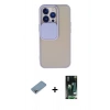 MARSİLYAN™- iPhone 13 Pro Kılıf Vadi Çizgi - Şeffaf 360 Full Body Arka Koruyucu + Shine Kamera Lens Koruma Cam - GI