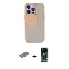 MARSİLYAN™- iPhone 13 Pro Kılıf Vadi Çizgi - Şeffaf 360 Full Body Arka Koruyucu + Renkli Kamera Lens Koruma Cam - SI