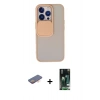 MARSİLYAN™- iPhone 13 Pro Kılıf Vadi Çizgi - Şeffaf 360 Full Body Arka Koruyucu + Renkli Kamera Lens Koruma Cam - TU