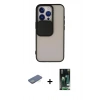 MARSİLYAN™- iPhone 13 Pro Kılıf Vadi Çizgi - Şeffaf 360 Full Body Arka Koruyucu + Renkli Kamera Lens Koruma Cam - YL