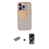 MARSİLYAN™- iPhone 13 Pro Kılıf Vadi Çizgi - Şeffaf 360 Full Body Arka Koruyucu + Renkli Kamera Lens Koruma Cam - YL