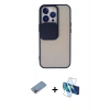 MARSİLYAN™- iPhone 13 Pro Kılıf Vadi Çizgi - Siyah 3D Antistatik Seramik Nano Ekran Koruyucu + Shine Kamera Lens Koruma Cam - PE