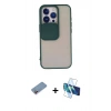 MARSİLYAN™- iPhone 13 Pro Kılıf Vadi Çizgi - Siyah 3D Antistatik Seramik Nano Ekran Koruyucu + Shine Kamera Lens Koruma Cam - PE