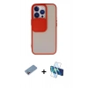 MARSİLYAN™- iPhone 13 Pro Kılıf Vadi Çizgi - Siyah 3D Antistatik Seramik Nano Ekran Koruyucu + Shine Kamera Lens Koruma Cam - PE