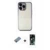 MARSİLYAN™- iPhone 13 Pro Kılıf Vadi Minimal - Şeffaf 360 Full Body Arka Koruyucu + Shine Kamera Lens Koruma Cam - GI