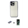 MARSİLYAN™- iPhone 13 Pro Kılıf Vadi Minimal - Şeffaf 360 Full Body Arka Koruyucu + Renkli Kamera Lens Koruma Cam - TU