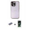 MARSİLYAN™- iPhone 13 Pro Kılıf Vadi Minimal - Şeffaf 360 Full Body Arka Koruyucu + Renkli Kamera Lens Koruma Cam - TU