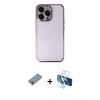 MARSİLYAN™- iPhone 13 Pro Kılıf Vadi Minimal - Siyah 3D Antistatik Seramik Nano Ekran Koruyucu + Shine Kamera Lens Koruma Cam - GI