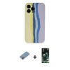 MARSİLYAN™- iPhone 13 Pro Kılıf Yadigar Çizgi - Şeffaf 360 Full Body Arka Koruyucu + Shine Kamera Lens Koruma Cam - GI