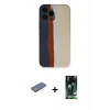 MARSİLYAN™- iPhone 13 Pro Kılıf Yadigar Çizgi - Şeffaf 360 Full Body Arka Koruyucu + Mavi Renkli Kamera Lens Koruma Cam