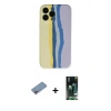 MARSİLYAN™- iPhone 13 Pro Kılıf Yadigar Çizgi - Şeffaf 360 Full Body Arka Koruyucu + Shine Kamera Lens Koruma Cam - PE