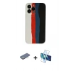 MARSİLYAN™- iPhone 13 Pro Kılıf Yadigar Çizgi - Siyah 3D Antistatik Seramik Nano Ekran Koruyucu + Renkli Kamera Lens Koruma Cam - YL