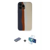MARSİLYAN™- iPhone 13 Pro Kılıf Yadigar Çizgi - Siyah 3D Antistatik Seramik Nano Ekran Koruyucu + Renkli Kamera Lens Koruma Cam - YL