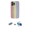 MARSİLYAN™- iPhone 13 Pro Kılıf Yadigar Çizgi - Siyah 3D Antistatik Seramik Nano Ekran Koruyucu + Renkli Kamera Lens Koruma Cam - TU