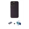 MARSİLYAN™- iPhone 13 Pro Kılıf Yadigar Klasik - Siyah 3D Antistatik Seramik Nano Ekran Koruyucu + Renkli Kamera Lens Koruma Cam - TU