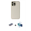 MARSİLYAN™- iPhone 13 Pro Kılıf Yadigar Klasik - Siyah 3D Antistatik Seramik Nano Ekran Koruyucu + Renkli Kamera Lens Koruma Cam - TU