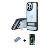 MARSİLYAN™- iPhone 13 Pro Kılıf Yadigar Yansıma - Şeffaf 360 Full Body Arka Koruyucu + Shine Kamera Lens Koruma Cam - PE
