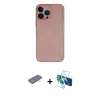 MARSİLYAN™- iPhone 13 Pro Kılıf Yadigar Yansıma Serisi - Siyah 3D Antistatik Seramik Nano Ekran Koruyucu + Renkli Kamera Lens Koruma Cam - YL