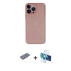 MARSİLYAN™- iPhone 13 Pro Kılıf Yadigar Yansıma Serisi - Siyah 3D Antistatik Seramik Nano Ekran Koruyucu + Renkli Kamera Lens Koruma Cam - SI