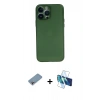 MARSİLYAN™- iPhone 13 Pro Kılıf Yadigar Yansıma Serisi - Siyah 3D Antistatik Seramik Nano Ekran Koruyucu + Shine Kamera Lens Koruma Cam - GI
