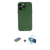 MARSİLYAN™- iPhone 13 Pro Kılıf Yadigar Yansıma Serisi - Siyah 3D Antistatik Seramik Nano Ekran Koruyucu + Renkli Kamera Lens Koruma Cam - SI
