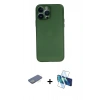 MARSİLYAN™- iPhone 13 Pro Kılıf Yadigar Yansıma Serisi - Siyah 3D Antistatik Seramik Nano Ekran Koruyucu + Renkli Kamera Lens Koruma Cam - YL