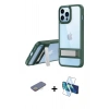 MARSİLYAN™- iPhone 13 Pro Kılıf Yadigar Yansıma - Siyah 3D Antistatik Seramik Nano Ekran Koruyucu + Renkli Kamera Lens Koruma Cam - SI