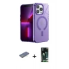 MARSİLYAN™- iPhone 13 Pro Kılıf Yankı Çizgi - Şeffaf 360 Full Body Arka Koruyucu + Renkli Kamera Lens Koruma Cam - YL